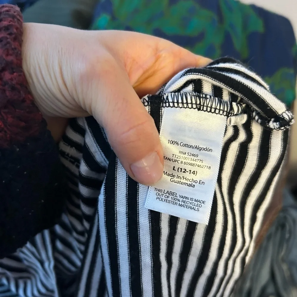 Time and Tru Black and White Striped T-Shirt Dress